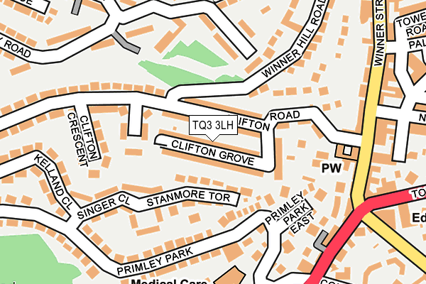 TQ3 3LH map - OS OpenMap – Local (Ordnance Survey)