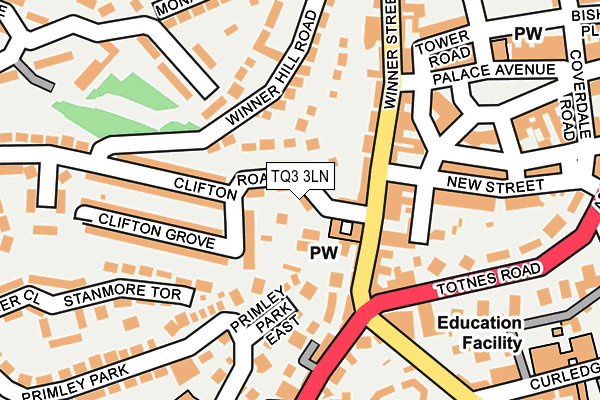 TQ3 3LN map - OS OpenMap – Local (Ordnance Survey)