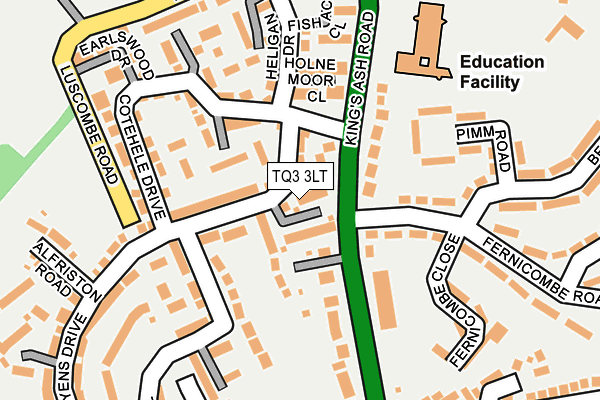 TQ3 3LT map - OS OpenMap – Local (Ordnance Survey)