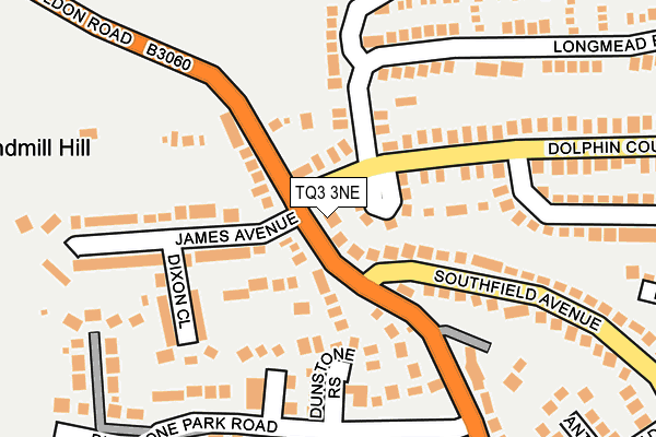 TQ3 3NE map - OS OpenMap – Local (Ordnance Survey)