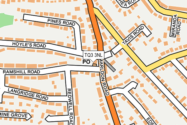 TQ3 3NL map - OS OpenMap – Local (Ordnance Survey)