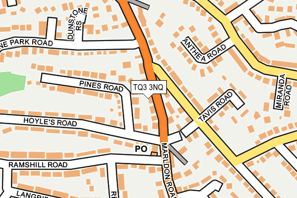 TQ3 3NQ map - OS OpenMap – Local (Ordnance Survey)