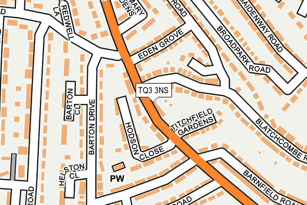 TQ3 3NS map - OS OpenMap – Local (Ordnance Survey)