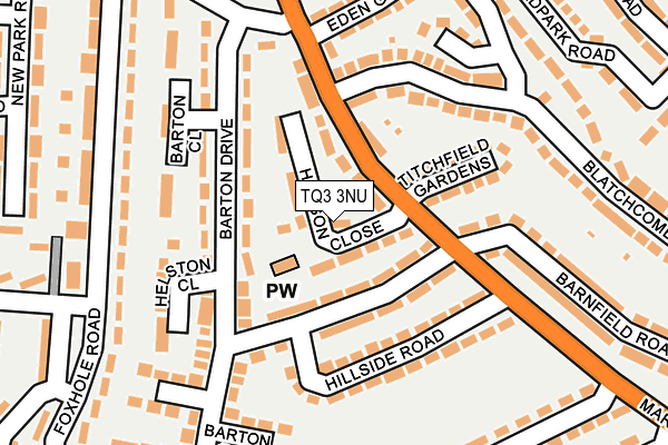 TQ3 3NU map - OS OpenMap – Local (Ordnance Survey)
