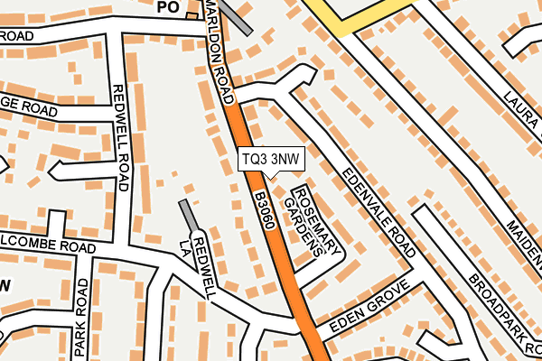 TQ3 3NW map - OS OpenMap – Local (Ordnance Survey)