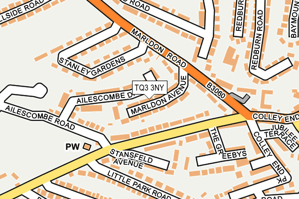 TQ3 3NY map - OS OpenMap – Local (Ordnance Survey)