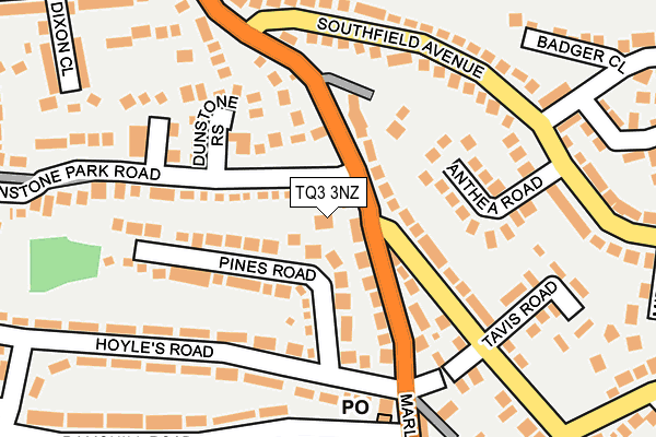 TQ3 3NZ map - OS OpenMap – Local (Ordnance Survey)