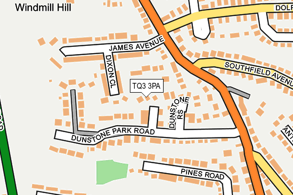 TQ3 3PA map - OS OpenMap – Local (Ordnance Survey)