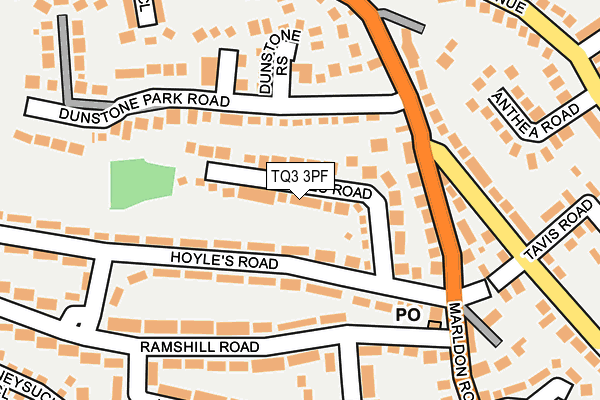 TQ3 3PF map - OS OpenMap – Local (Ordnance Survey)