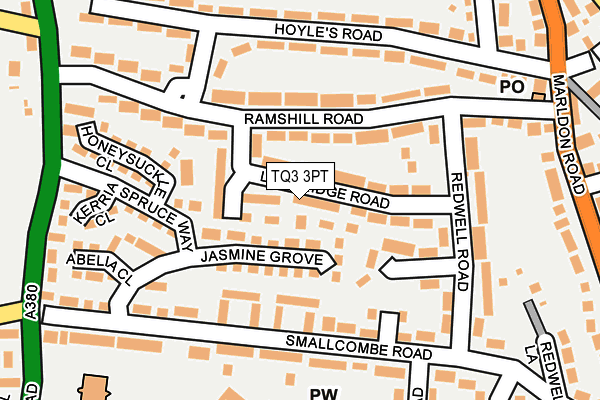 TQ3 3PT map - OS OpenMap – Local (Ordnance Survey)