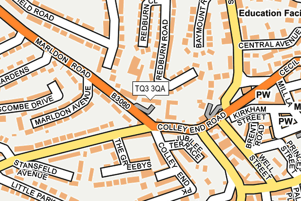 TQ3 3QA map - OS OpenMap – Local (Ordnance Survey)