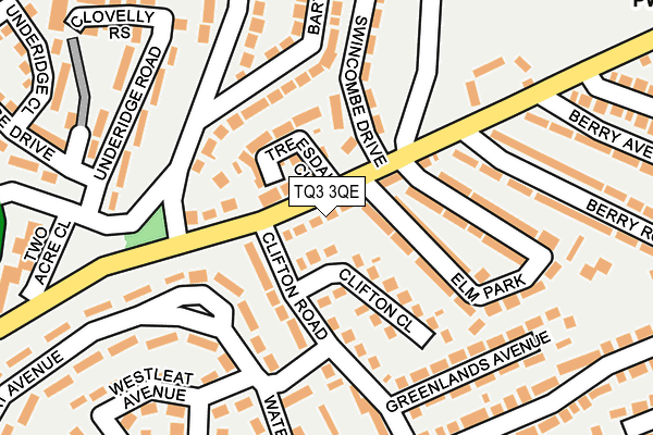 TQ3 3QE map - OS OpenMap – Local (Ordnance Survey)