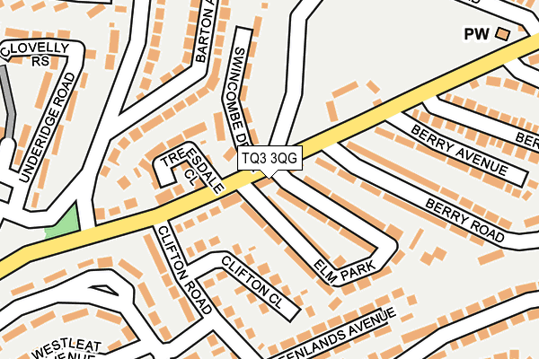 TQ3 3QG map - OS OpenMap – Local (Ordnance Survey)
