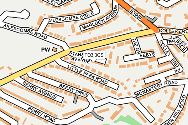 TQ3 3QS map - OS OpenMap – Local (Ordnance Survey)