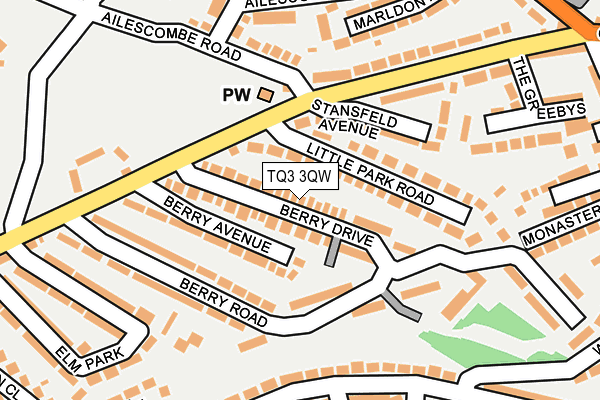 TQ3 3QW map - OS OpenMap – Local (Ordnance Survey)