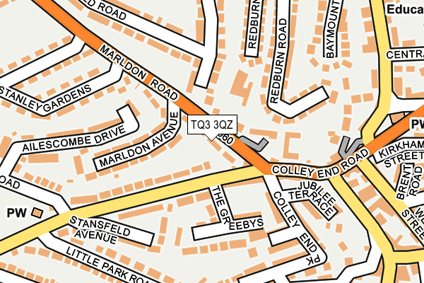 TQ3 3QZ map - OS OpenMap – Local (Ordnance Survey)