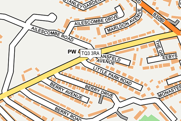 TQ3 3RA map - OS OpenMap – Local (Ordnance Survey)