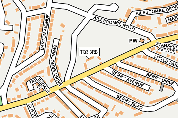 TQ3 3RB map - OS OpenMap – Local (Ordnance Survey)