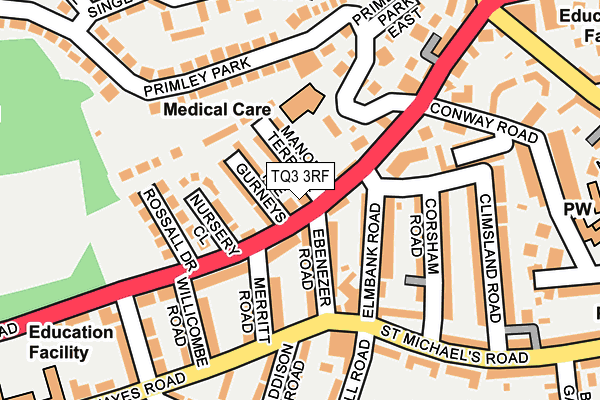 TQ3 3RF map - OS OpenMap – Local (Ordnance Survey)