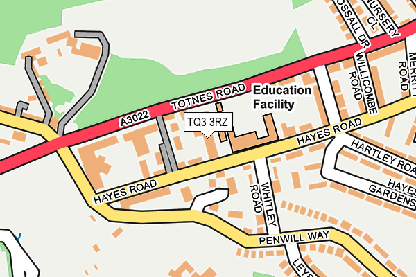 TQ3 3RZ map - OS OpenMap – Local (Ordnance Survey)