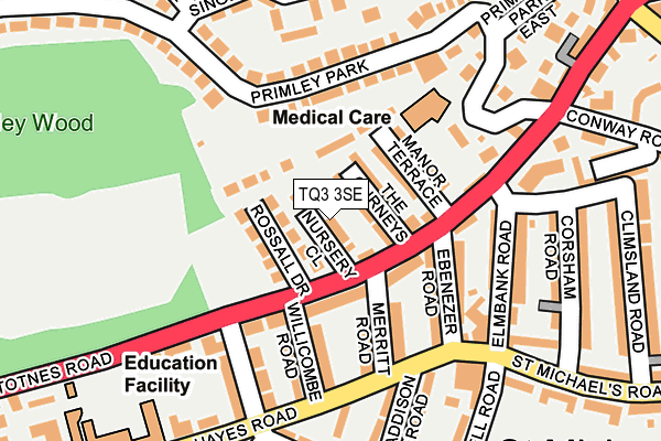 TQ3 3SE map - OS OpenMap – Local (Ordnance Survey)