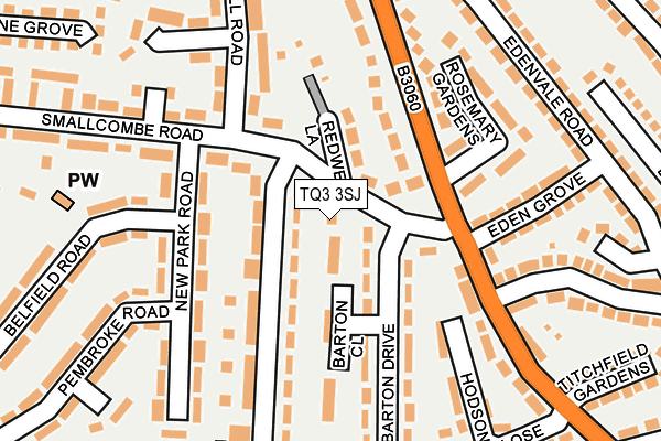 TQ3 3SJ map - OS OpenMap – Local (Ordnance Survey)