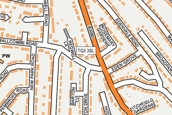 TQ3 3SL map - OS OpenMap – Local (Ordnance Survey)