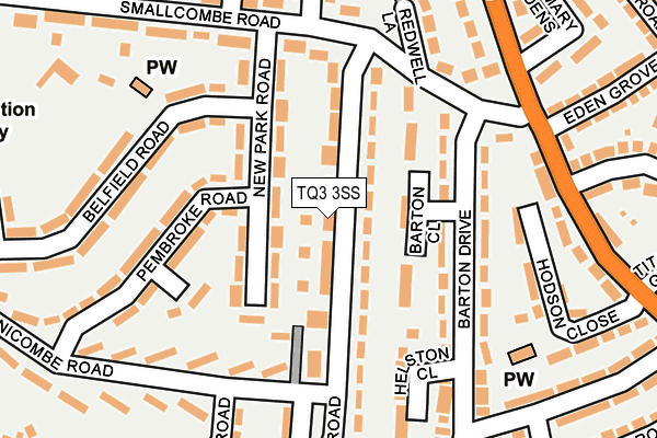 TQ3 3SS map - OS OpenMap – Local (Ordnance Survey)