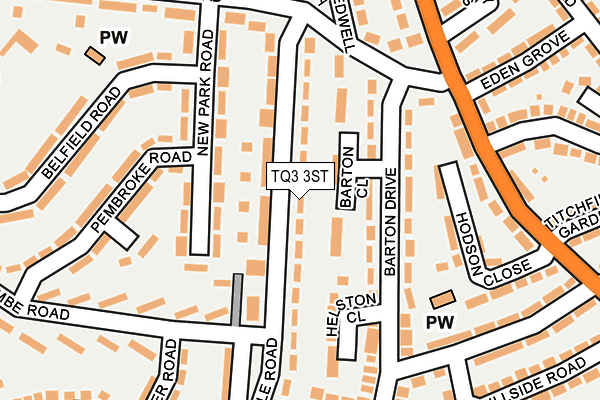 TQ3 3ST map - OS OpenMap – Local (Ordnance Survey)