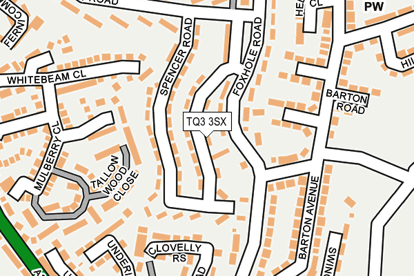 TQ3 3SX map - OS OpenMap – Local (Ordnance Survey)