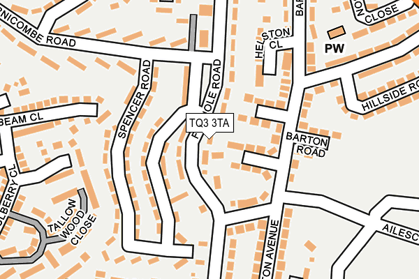 TQ3 3TA map - OS OpenMap – Local (Ordnance Survey)