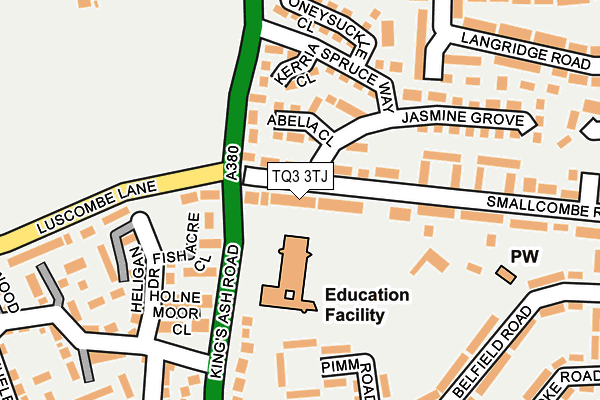 TQ3 3TJ map - OS OpenMap – Local (Ordnance Survey)