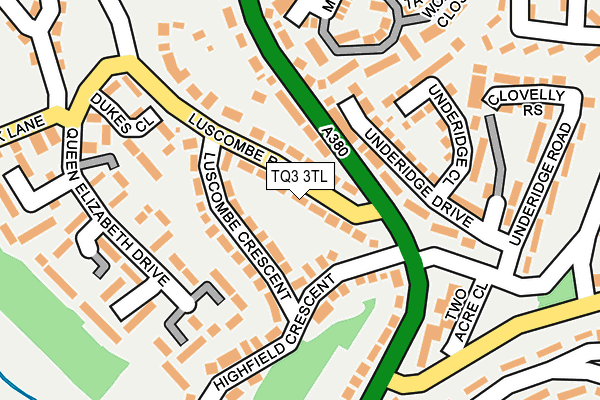 TQ3 3TL map - OS OpenMap – Local (Ordnance Survey)
