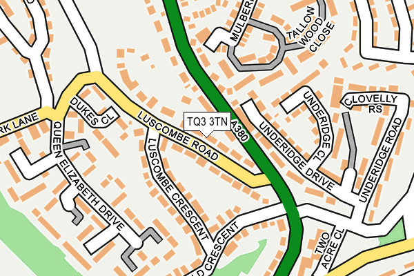 TQ3 3TN map - OS OpenMap – Local (Ordnance Survey)