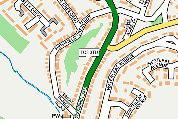 TQ3 3TU map - OS OpenMap – Local (Ordnance Survey)