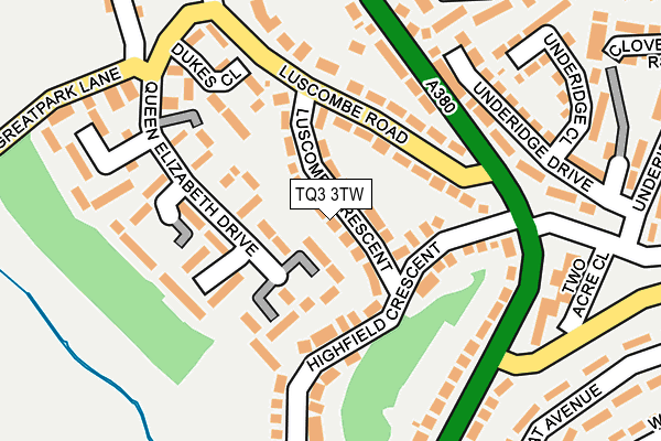 TQ3 3TW map - OS OpenMap – Local (Ordnance Survey)