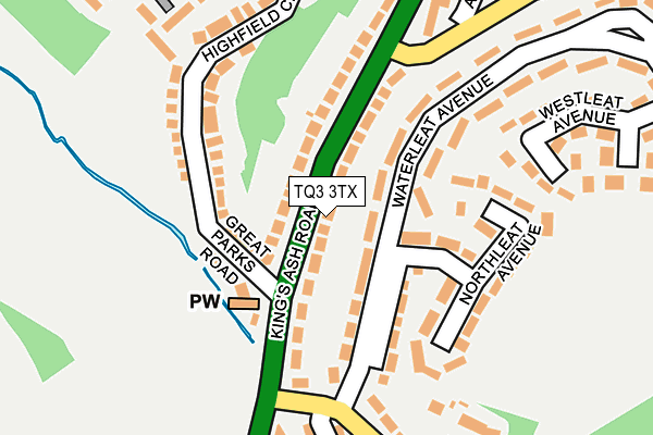 TQ3 3TX map - OS OpenMap – Local (Ordnance Survey)