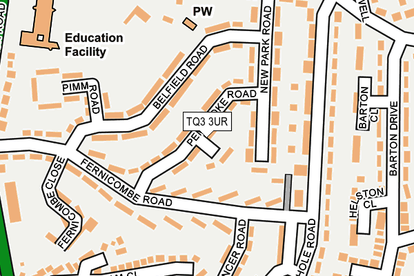 TQ3 3UR map - OS OpenMap – Local (Ordnance Survey)