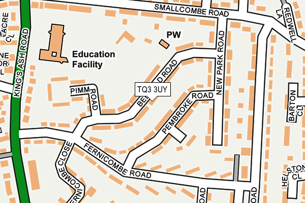 TQ3 3UY map - OS OpenMap – Local (Ordnance Survey)