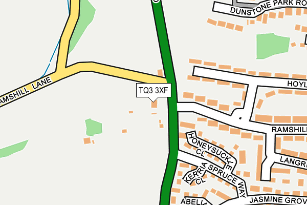 TQ3 3XF map - OS OpenMap – Local (Ordnance Survey)