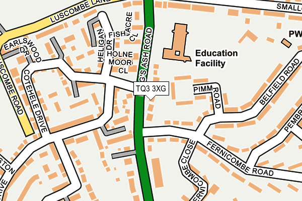 TQ3 3XG map - OS OpenMap – Local (Ordnance Survey)