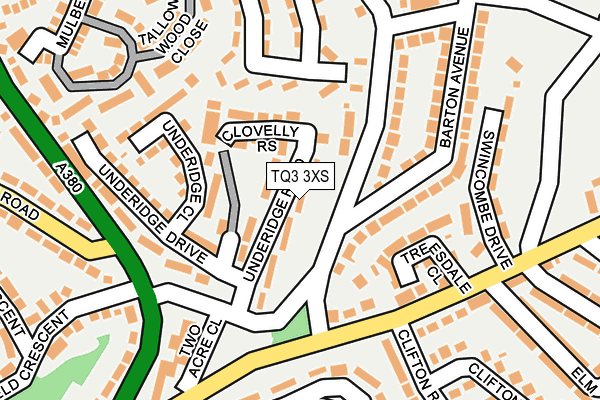 TQ3 3XS map - OS OpenMap – Local (Ordnance Survey)