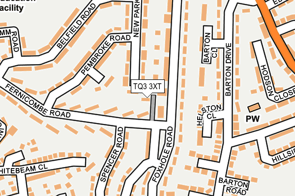 TQ3 3XT map - OS OpenMap – Local (Ordnance Survey)