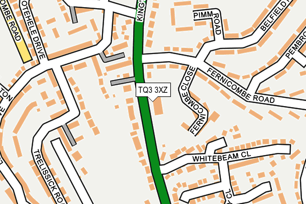 TQ3 3XZ map - OS OpenMap – Local (Ordnance Survey)