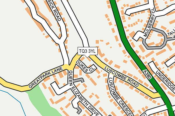 TQ3 3YL map - OS OpenMap – Local (Ordnance Survey)