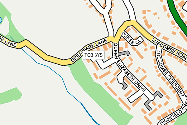 TQ3 3YS map - OS OpenMap – Local (Ordnance Survey)