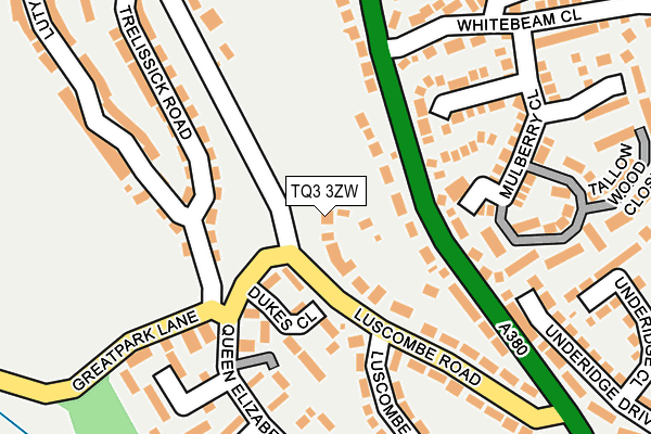 TQ3 3ZW map - OS OpenMap – Local (Ordnance Survey)