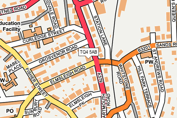 TQ4 5AB map - OS OpenMap – Local (Ordnance Survey)