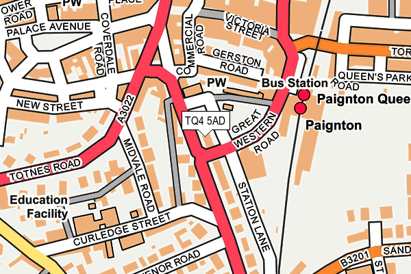 TQ4 5AD map - OS OpenMap – Local (Ordnance Survey)