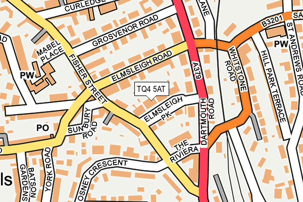 TQ4 5AT map - OS OpenMap – Local (Ordnance Survey)